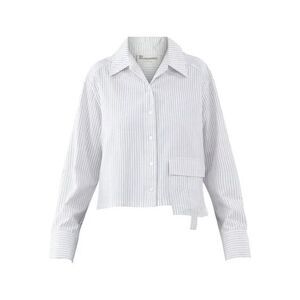 No Boundaries Cargo Pocket Woven Button Up Striped Womens Shirt Size XXL (20)